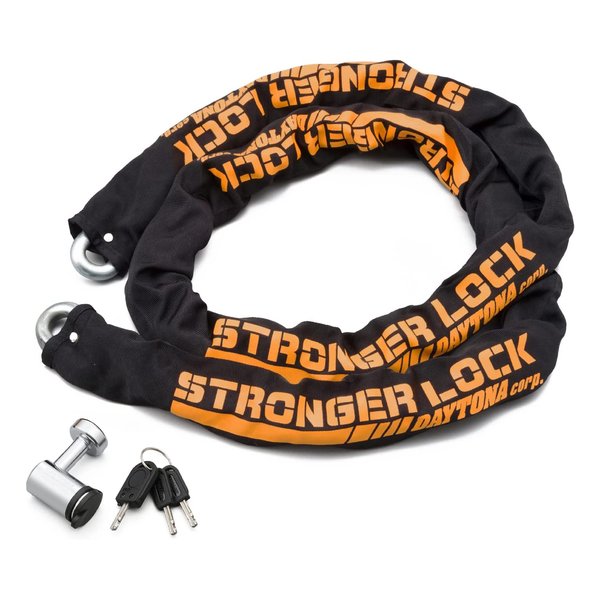 DAYTONA デイトナバイクロック 42mm幅チェーン φ12mmスチール合金 ストロンガーチェーンロック 2.0m D31236(2549426)送料無料