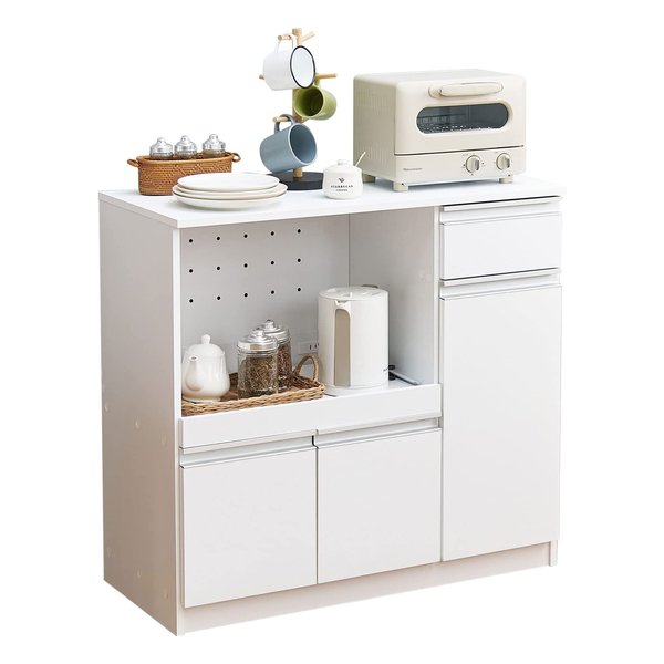 萩原 ハギハラキッチンカウンター 約 幅89×奥行40×高さ82cm ホワイト VKC-7150WH(2574747)代引不可