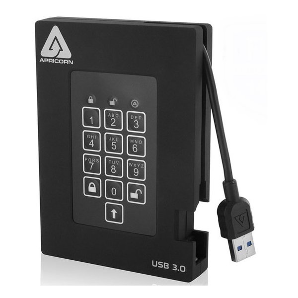 Apricorn アプリコーン外付けHDD ポータブル Aegis Padlock Fortress - USB 3.0 Solid State Drive A25-3PL256-S512F R2(2574124)代引不可 送料無料