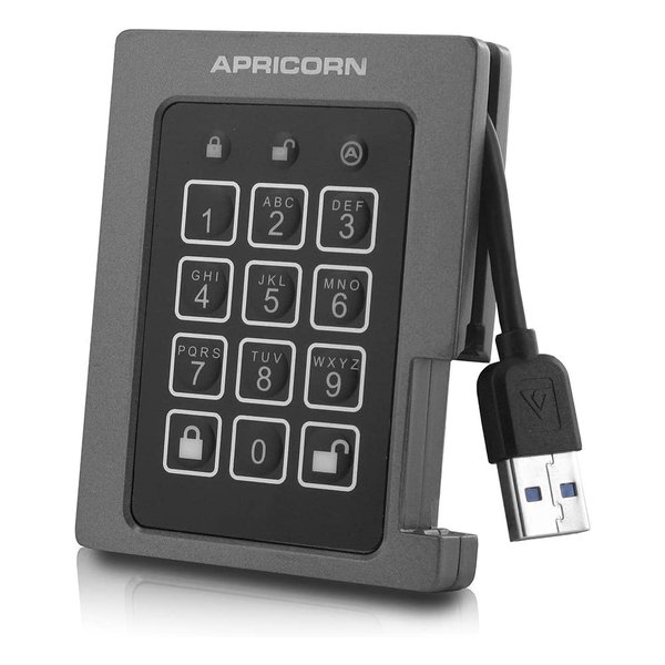 Apricorn アプリコーン外付けSSD ポータブル Aegis Padlock SSD - USB 3.0 ASSD-3PL256-2TBF ASSD-3PL256-2TBF(2573534)代引不可 送料無料