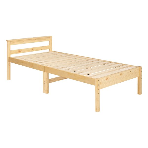 萩原 ハギハラシングルベッド 約 幅98×奥行208×高さ67×床面高39/34/29cm ナチュラル MB-5108S-NA(2578065)代引不可