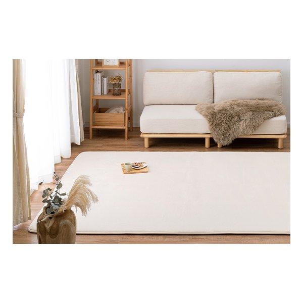 萩原 ハギハラ洗える低反発ラグ メレンゲタッチ 約185X85cm 撥水 ホットカーペットカバー アイボリ 240620657(2582444)代引不可