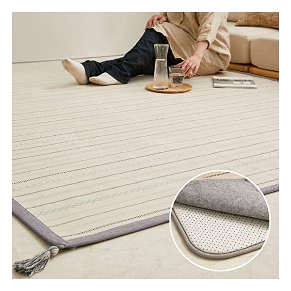 萩原 ハギハラアンダーラグセット インド綿ラグ ティック 約185×185cm 床暖房可 ブルー 270092310(2582504)代引不可