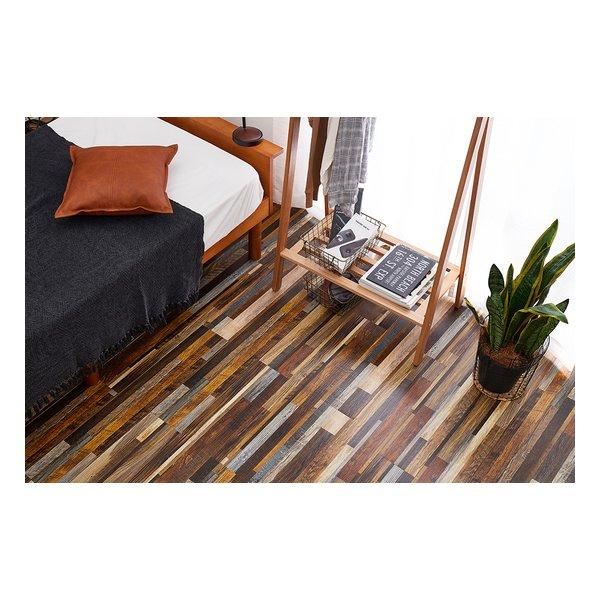 萩原 ハギハラWFT-08 ウッド調フロアタイル 約91.4×15.2cm 72枚入り 約6畳分 ミックスブラウン 81955967(2582776)代引不可