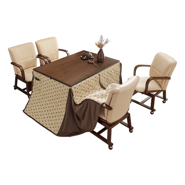 萩原 ハギハラダイニングコタツ6点セット シェルタK120H6S(2583898)代引不可