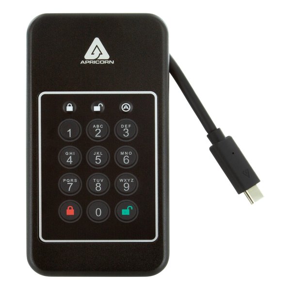 Apricorn アプリコーンAegis NVX - NVMe SSD USB 3.2 Type-C ANVX-1TB 暗証番号ストレージ ANVX-1TB(2588562)代引不可 送料無料