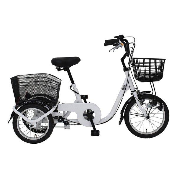 MIMUGO ミムゴロータイプ三輪自転車L スイングチャーリー フロント16/リア14インチ ホワイト MG-TRE16L ※北海道沖縄離島不可 電話連絡有 キャンセル不可※(2614943)代引不可