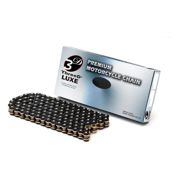 江沼チヱン製作所 エヌマチェーンセイサクジョThreeD LUXE 530L/3D BK/GP 120L MLJ カシメジョイント ブラック＆ゴールドカラー 1258500077(2588045)代引不可 送料無料