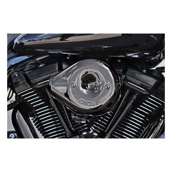 S&amp;S Cycle Inc（エスアンドエスサイクル）ステルス エアクリーナー ティアドロップ スモーキークローム Lava Chrome カバーのみ 170-0779(2625081)代引不可 送料無料