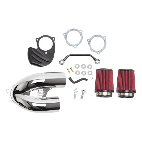 S&S Cycle Inc（エスアンドエスサイクル）チューンドインダクション エアクリーナーキット クローム 170-0566A(2625185)代引不可 送料無料 58,460円