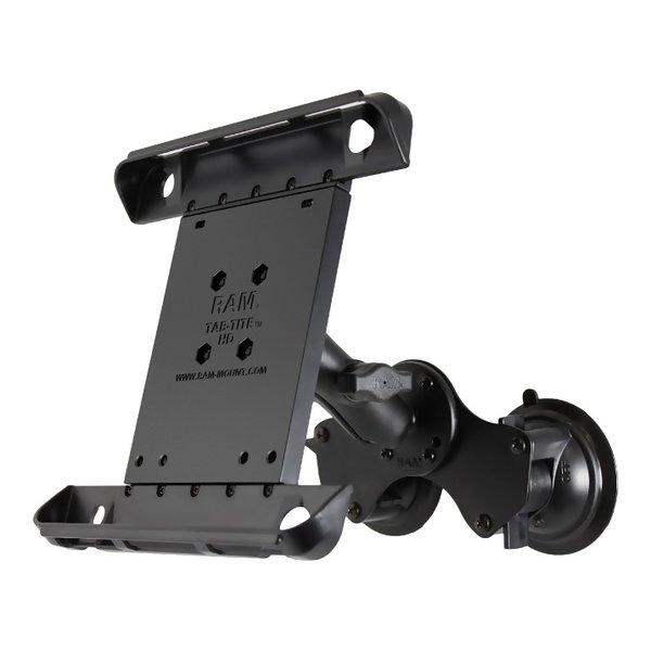 RAM MOUNTS ラムマウントタブタイト iPad1-4世代用 ＆ダブルサクションベースセット 標準アーム 吸盤径83.8mm RAM-B-189-TAB3U(2635649)代引不可 送料無料