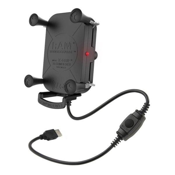 RAM MOUNTS ラムマウント防水ワイヤレス充電Xグリップ テザー付 最大15W出力 1インチボール RAM-HOL-UN12WB-1 RAM-HOL-UN12WB-1(2635709)代引不可 送料無料