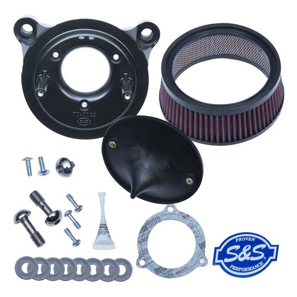 S&amp;S Cycle Inc（エスアンドエスサイクル）ステルス エアクリーナーキット カバーなし ツインカム 電子スロットル 08-17 170-0301B(2625101)代引不可 送料無料