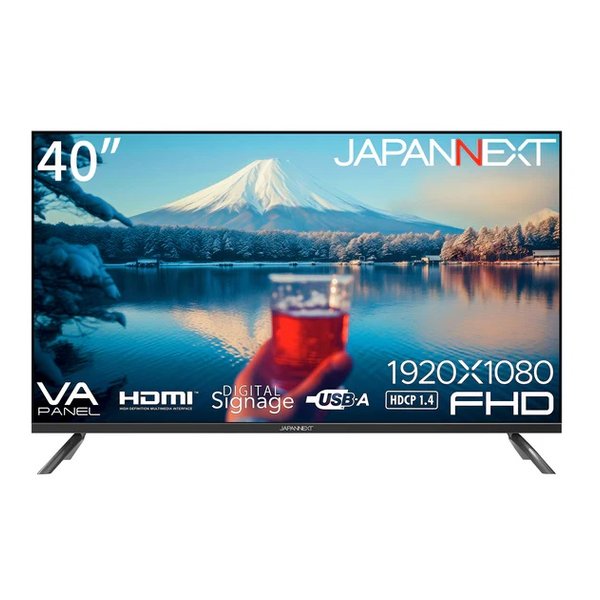 JAPANNEXT ジャパンネクスト液晶モニター 40型 フルHD 1920×1080 VAパネル 半光沢 HDMI×2 音声・ビデオ入力端子 JN-V40TFHD-U(2588164)代引不可 送料無料 26,645円