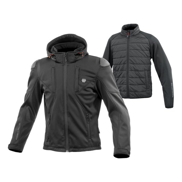 KOMINE コミネバイク用 秋冬 ハイプロテクトソフトシェルシステムパーカ 仕かける 黒いこと/XL JK-6235/BLACK/XL(2622256)代引不可 貨物輸送無料