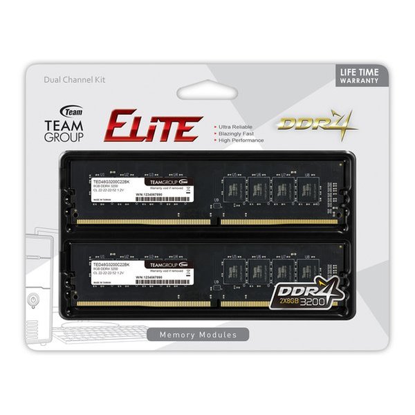 Team チームDDR4 PC4-25600 8GB 2枚組 TED416G3200C22DC01(2484799)送料無料