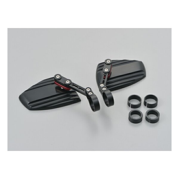 DAYTONA デイトナハイサイダー バーエンドミラー ウェーブ ブラック/レッド 左右 アダプター別売 16830(2496455)代引不可 送料無料