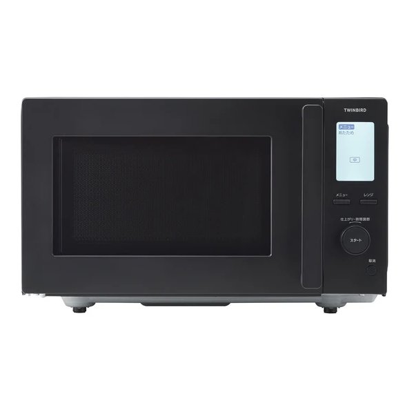 TWINBIRD ツインバードセンサー付フラット電子レンジ 18L/ヘルツフリー/ブラック DR-F282B(2642432)送料無料