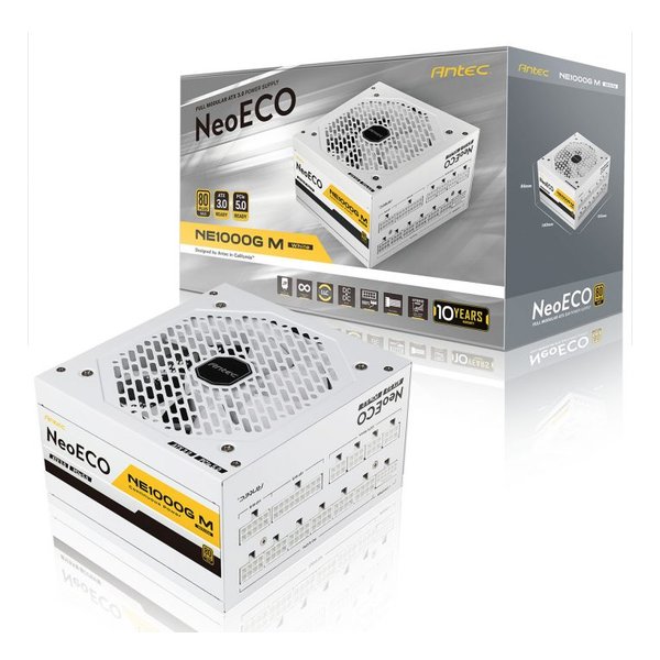 Antec アンテック電源ユニット 80PLUS GOLD認証/1000W/ATX3.0/12VHPWRケーブル付属/ホワイト NE1000G M WHITE ATX 3.0(2642869)送料無料