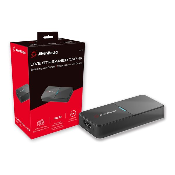 AVerMedia アバーメディアLIVE STREAMER CAP 4K 一眼レフカメラ用 映像配信/録画対応 小型キャプチャーボックス BU113(2613597)代引不可 送料無料