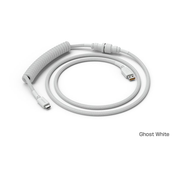 Glorious PC Gaming Race グロリアス ピーシー ゲーミCoiled Cable - Ghost White（USB-C with Aviator Connectors） GLO-CBL-COIL-WHITE(2613678)代引不可 送料無料