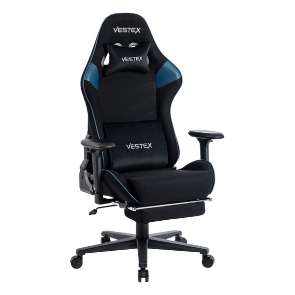 VESTEX（ベステックス）S2 高撥水メッシュファブリック フットレスト付き ゲーミングチェア ブルー VES-S2FTBL(2644267)送料無料
