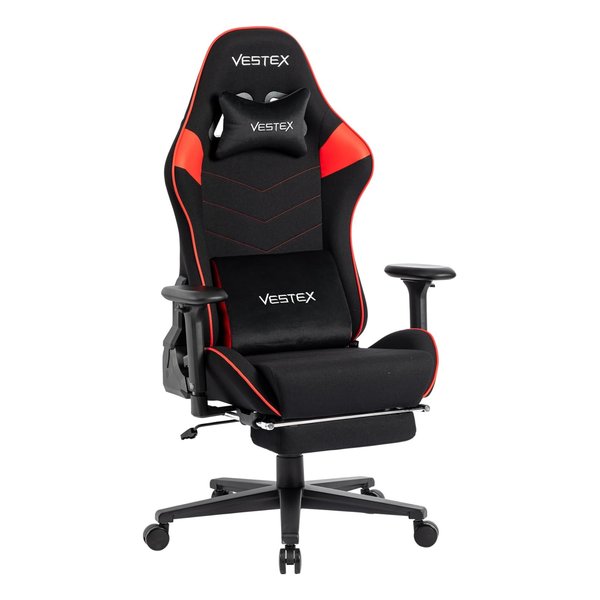 VESTEX（ベステックス）S2 高撥水メッシュファブリック フットレスト付き ゲーミングチェア レッド VES-S2FTRD(2644269)送料無料
