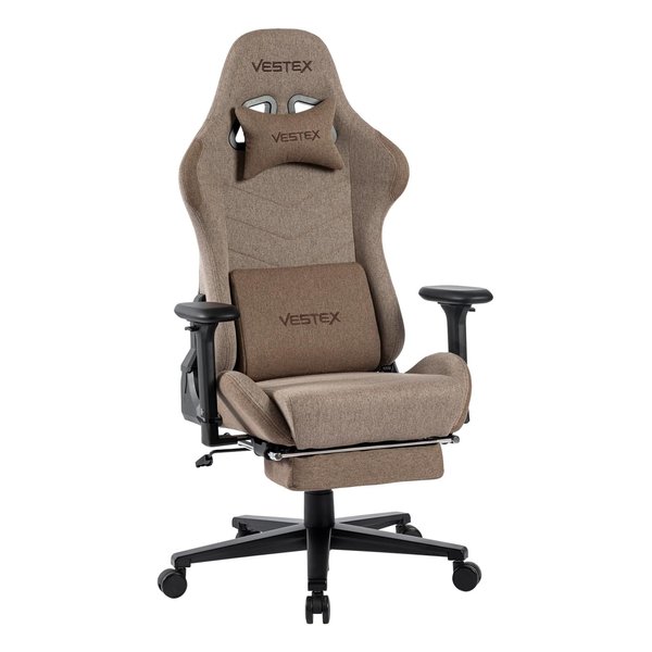 VESTEX（ベステックス）S1 カラーファブリック フットレスト付き ゲーミングチェア ブラウン VES-S1FTBR(2644278)代引不可 送料無料