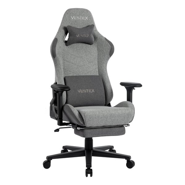 VESTEX（ベステックス）S1 カラーファブリック フットレスト付き ゲーミングチェア グレー VES-S1FTGY(2644279)代引不可 送料無料