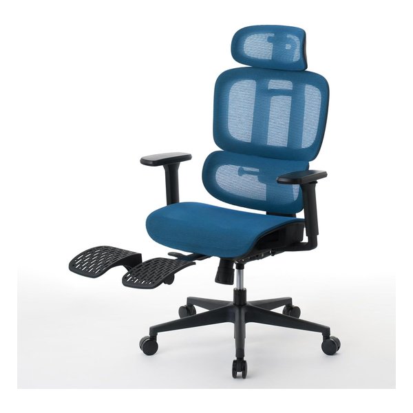ROOM WORKS（ルームワークス）M5 エラストマーメッシュ ワークチェア ブルー RM5-BL(2644295)代引不可 送料無料