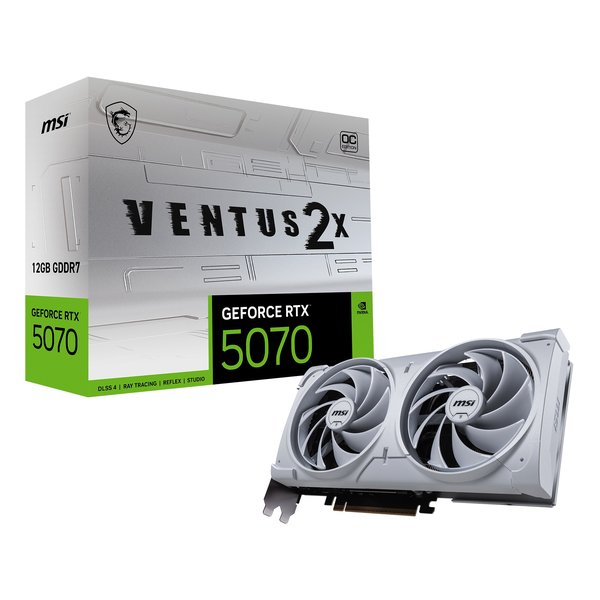 MSI エムエスアイNVIDIA GeForce RTX 5070 トルクスファン5.0/2542MHz/28Gbps/12GB GDDR7 192bit/白 GeForce RTX 5070 12G VENTUS 2X OC WHITE(2649862)貨物輸送無料