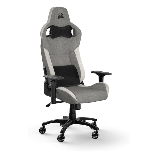 CORSAIR コルセアT3 RUSH Gray/White V2 ゲーミングチェア ファブリック素材/耐荷重120kg CF-9010058-WW(2574308)送料無料