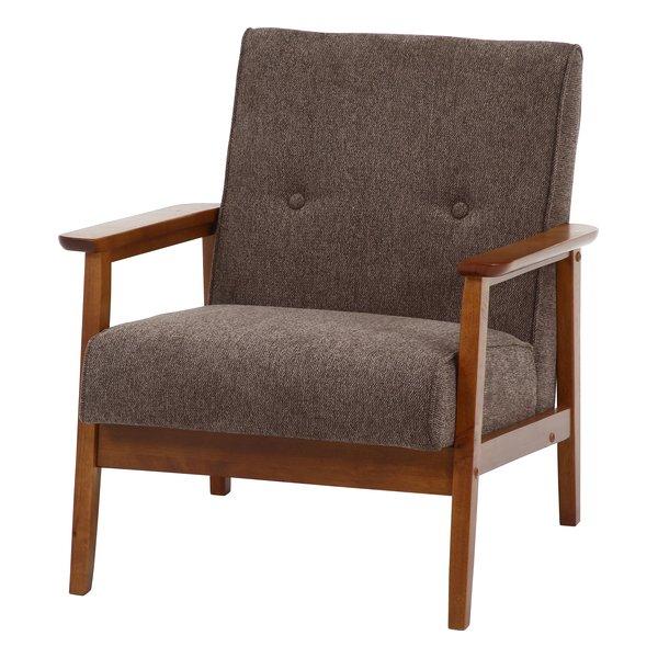 不二貿易 フジボウエキ厚手ファブリックソファ ミート 1人掛け/ブラウン 71733(2653265)代引不可