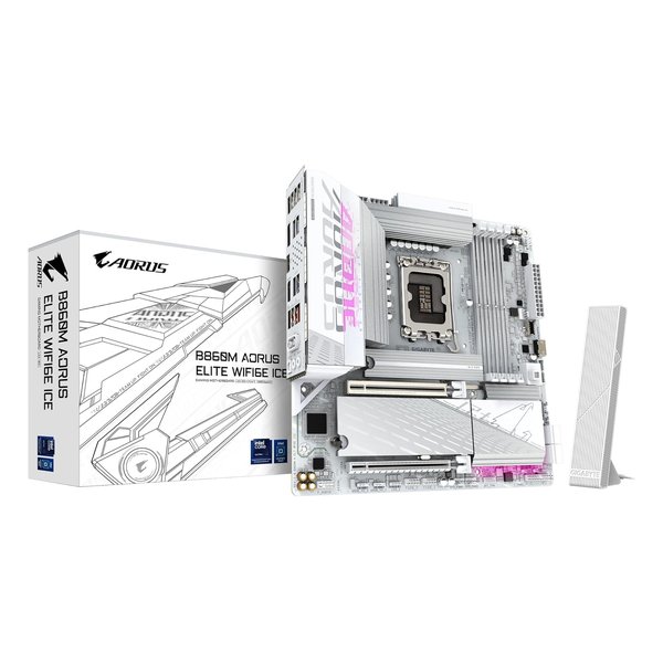 GIGABYTE ギガバイトB860M AORUS ELITE WIFI6E ICE Micro-ATX マザーボード B860M A ELT WF6E ICE(2653906)代引不可 送料無料