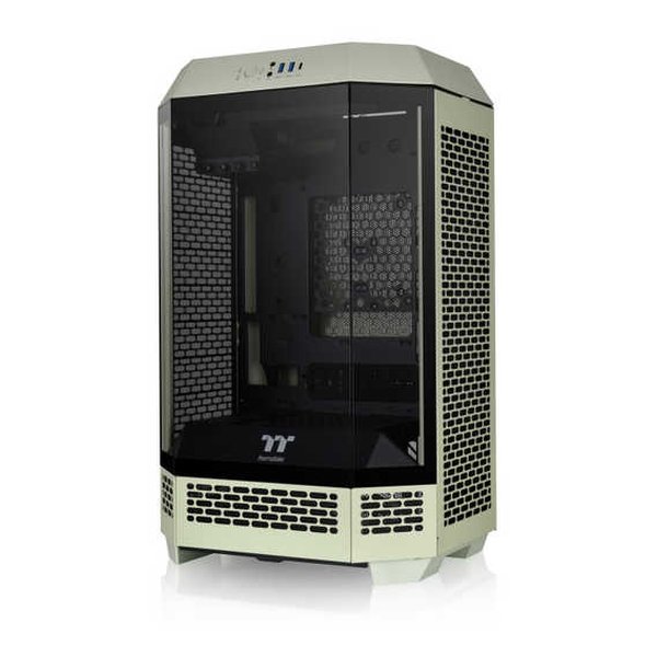 thermaltake サーマルテイクThe Tower 300 Matcha Green 3面強化ガラスパネル採用 八角柱型 Micro-ATX PCケース CA-1Y4-00SEWN-00(2654310)代引不可 送料無料