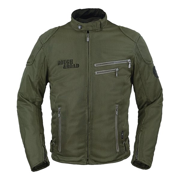 ROUGH&amp;ROAD ラフアンドロードライディングZIPメッシュJK EM OV/BK-L RR7308OV/BK3(2567546)代引不可 送料無料
