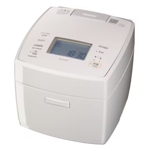 MITSUBISHI 三菱電機 ミツビシデンキIHジャー炊飯器 ダブル備長炭コート/熾火 おきび /2層厚釜/5.5合炊き/白亜麻 NJ-VS10H-W(2662605)送料無料