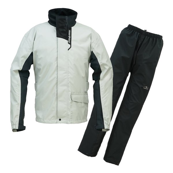 ROUGH&ROAD ラフアンドロードデュアルテックス3レイヤーBIBレインスーツ プラチナシルバー-BLL RR7812SVB4(2660278)代引不可 送料無料