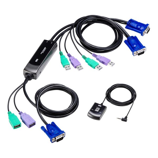 SANWA SUPPLY サンワサプライ手元スイッチ付きパソコン自動切替器 2:1 SW-KVM2WVUN2(2663644)代引不可 送料無料