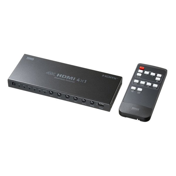 SANWA SUPPLY サンワサプライ4入力1出力HDMI切替器（4K対応/シームレス切替/リモコン付き） SW-UHD41RSL(2663651)代引不可 送料無料