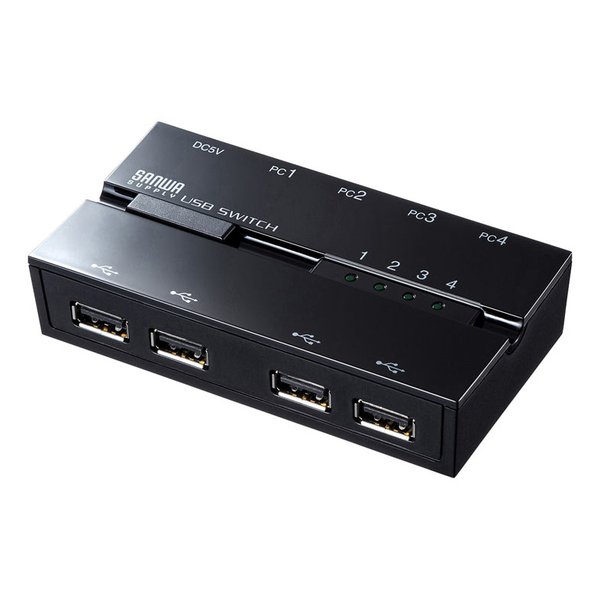 SANWA SUPPLY サンワサプライ磁石付きUSB2.0手動切替器 ハブ付き・4回路 SW-US44HMG(2663656)代引不可 送料無料
