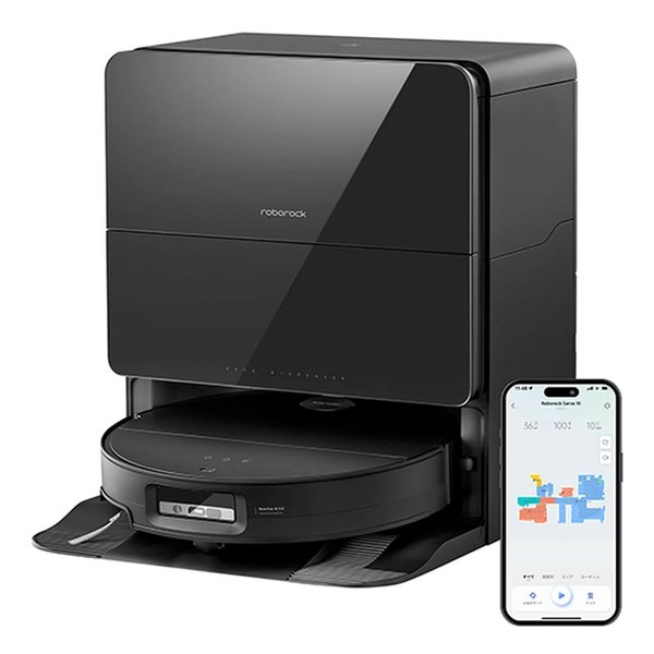 Roborock ロボロックSaros 10 超薄型ボディ/ブラック S1052-04(2681731)送料無料