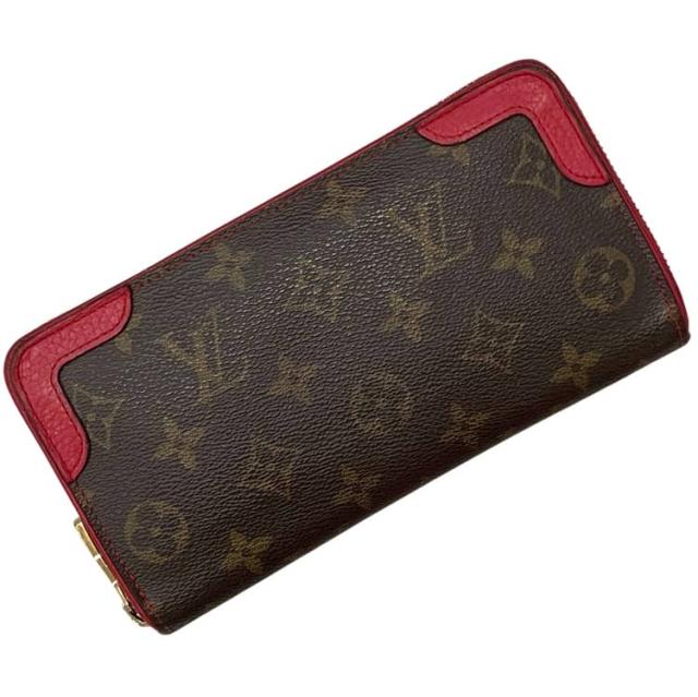 ルイ ヴィトン ラウンドファスナー 長財布 ジッピー ウォレット 財布 モノグラムレティーロ M61854 MI2156 LOUIS VUITTON モノグラムキャンバス レザー ブラウン 茶色 赤 中古 レディース 20,860円
