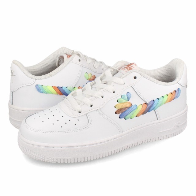 NIKE AIR FORCE 1 GS 【RAINBOW SWOOSHES】 ナイキ エアフォース 1 GS レディース WHITE/TERRA BLUSH/VAPOUR GREEN/MULTI COLOUR ホワイ