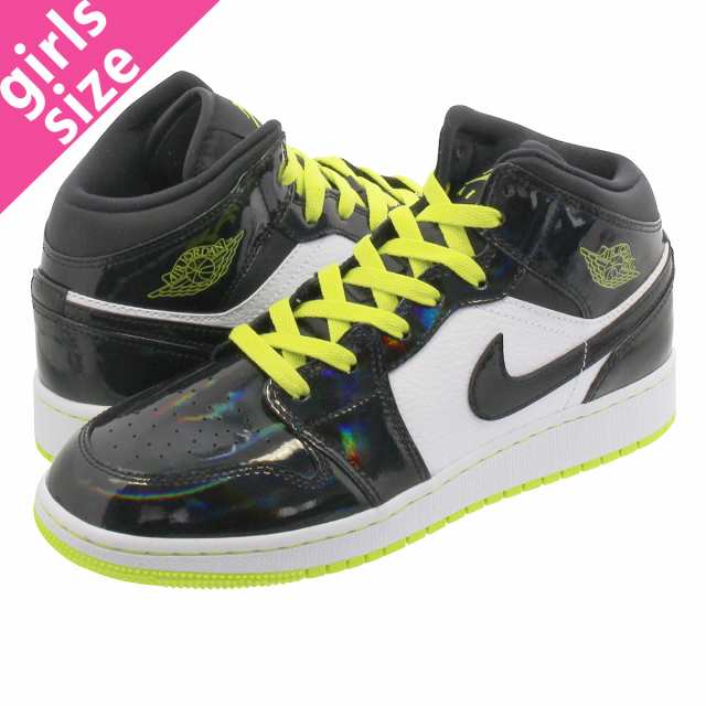 jordan 1 mid black cyber mystic green