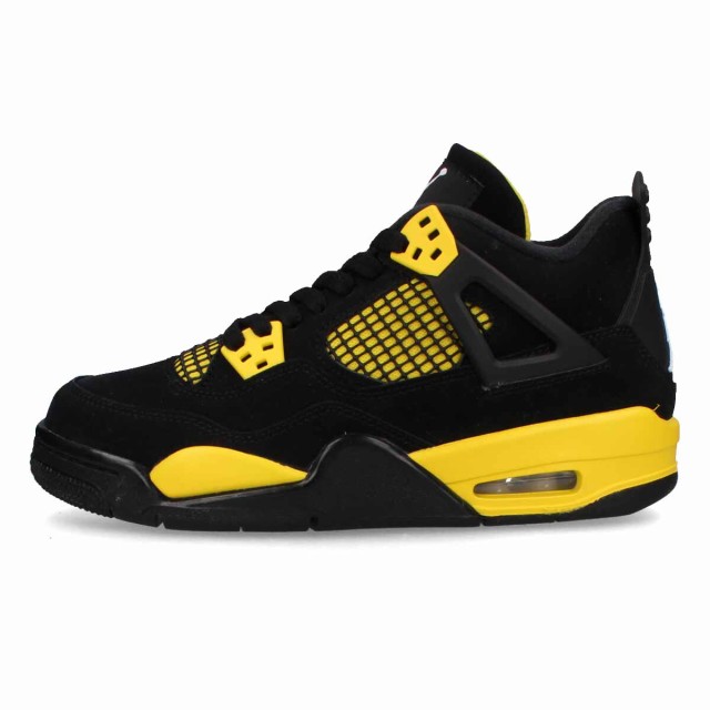 NIKE AIR JORDAN 4 RETRO GS 【THUNDER】 ナイキ エア ジョーダン 4 レトロ GS レディース BLACK/WHITE/TOUR YELLOW ブラック 408452-017の通販は