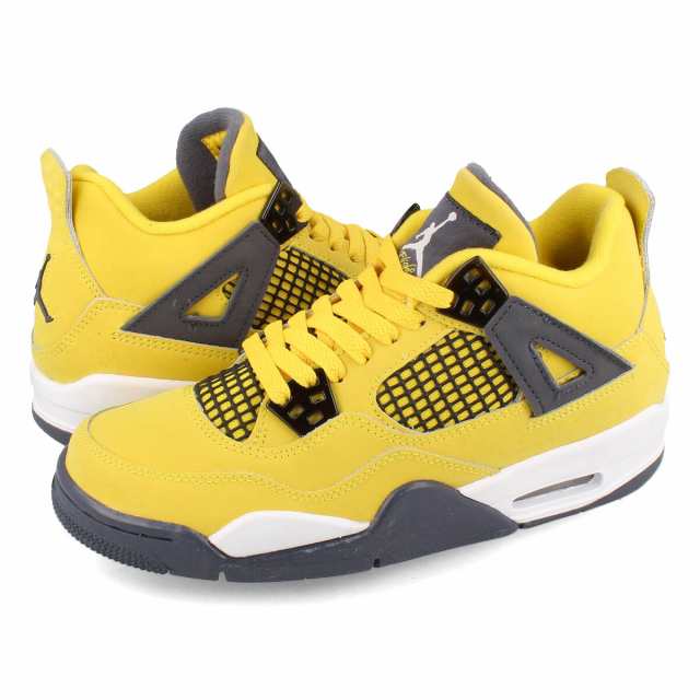 NIKE AIR JORDAN 4 RETRO GS 【LIGHTNING】 ナイキ エア ジョーダン 4 レトロ GS レディース TOUR YELLOW/DARK BLUE GREY/WHITE イエロー