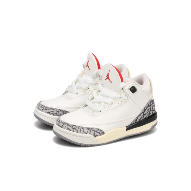 NIKE AIR JORDAN 3 RETRO TD 【WHITE CEMENT REIMAGINED】 ナイキ エア ジョーダン 3 レトロ TD キッズ 子ども SUMMIT WHITE/FIRE RED/BLACK/CEMENT GREY ホワイト DM0968-100