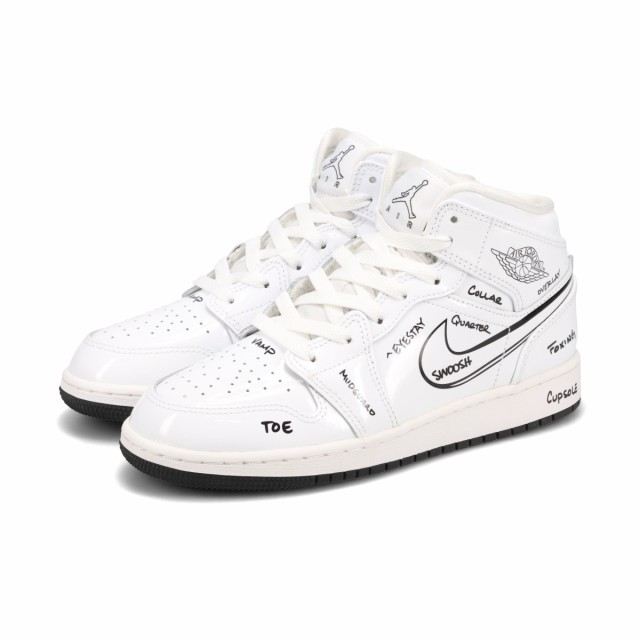 NIKE AIR JORDAN 1 MID GS 【SCHEMATIC】 ナイキ エアジョーダン 1 ミッド GS 【スケマティック】 海外限定 日本未発売モデル レディース WHITE/BLACK ホワイト DQ1864-100