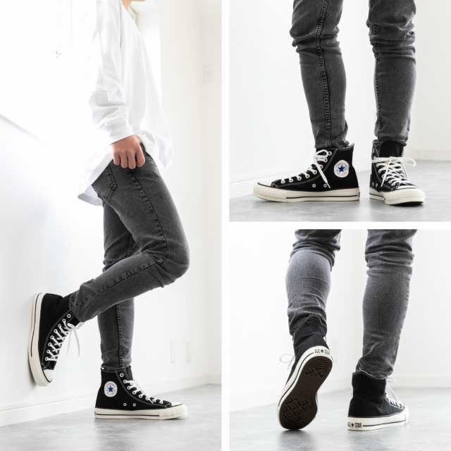 スニーカー メンズ レディース コンバース オールスター J HI ハイカット ブラック 黒 日本製 CONVERSE CANVAS ALL STAR  J HI BLACK MADE｜au PAY マーケット